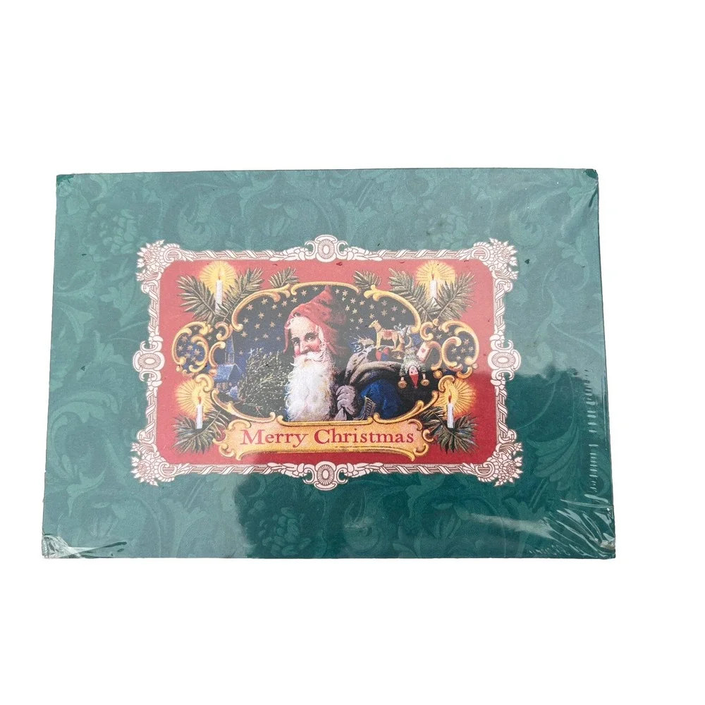 Hallmark Christmas Cards Santa Vintage MCM USA New Sealed In Package